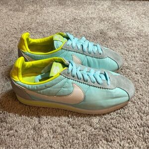 Nike Cortez  Blue and Yellow Nylon Sneakers Casual Lifestyle